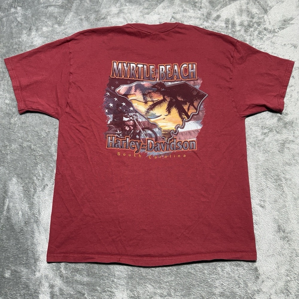 Vintage Harley Davidson Shirt Mens XL Red Cut Tag 2000 Myrtle Beach SC